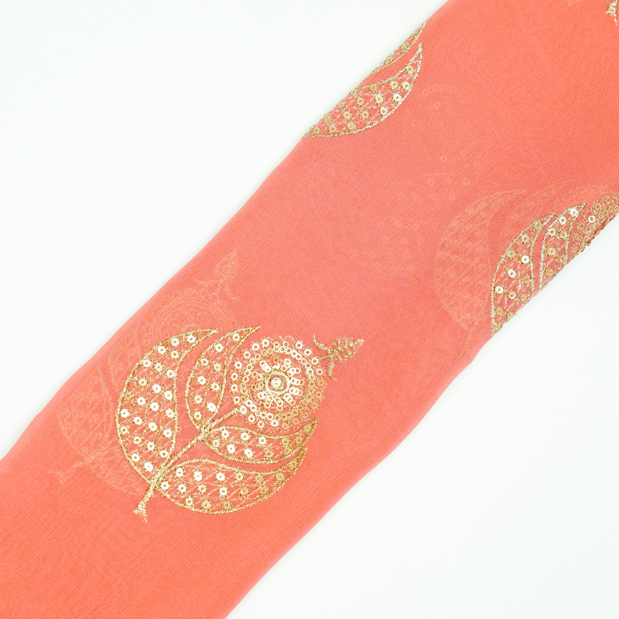Sara Gajari Viscose Georgette Embroidered Fabric in Buta Pattern - Image 4