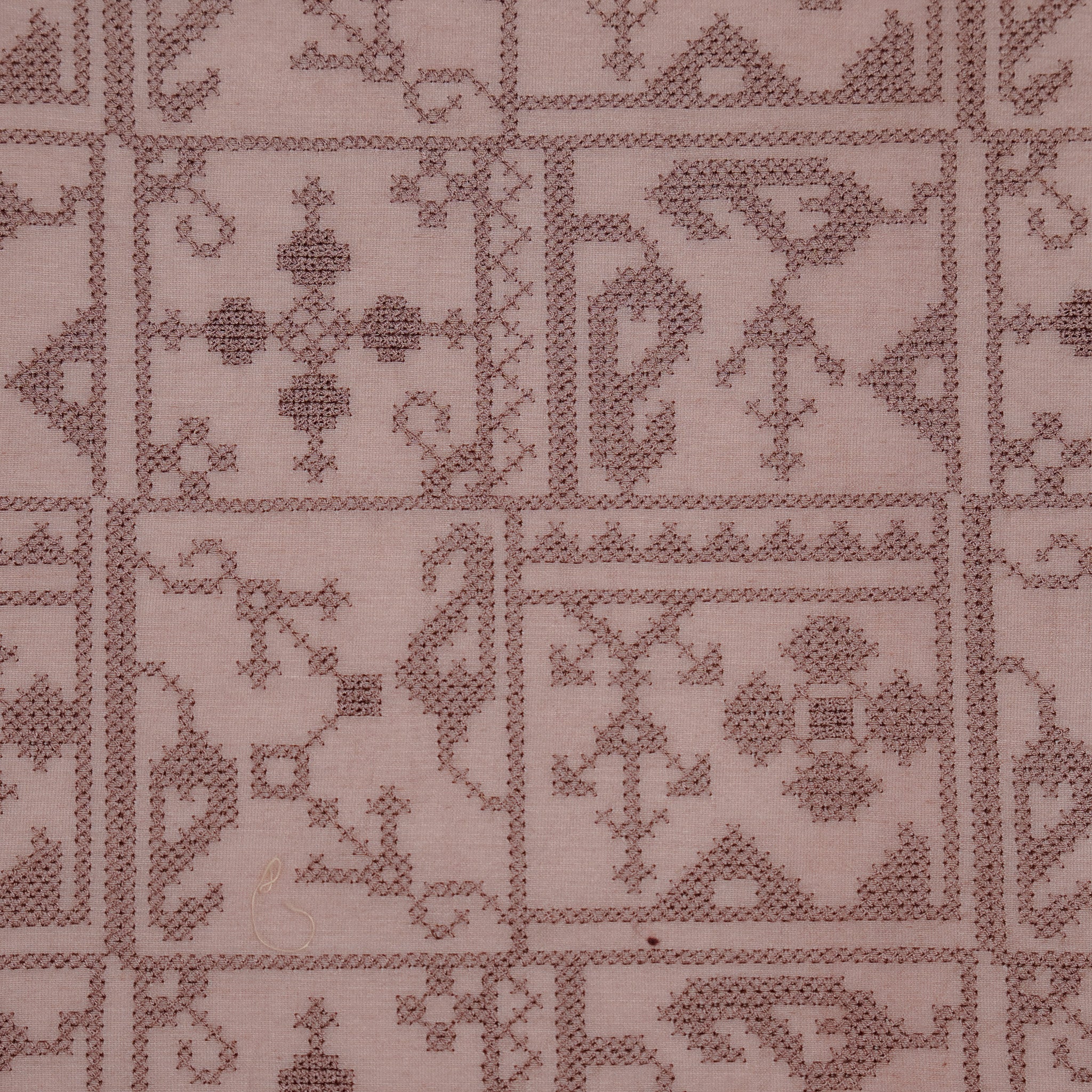 Seda Onion Chanderi Embroidered Fabric in Jaal Pattern - Image 3