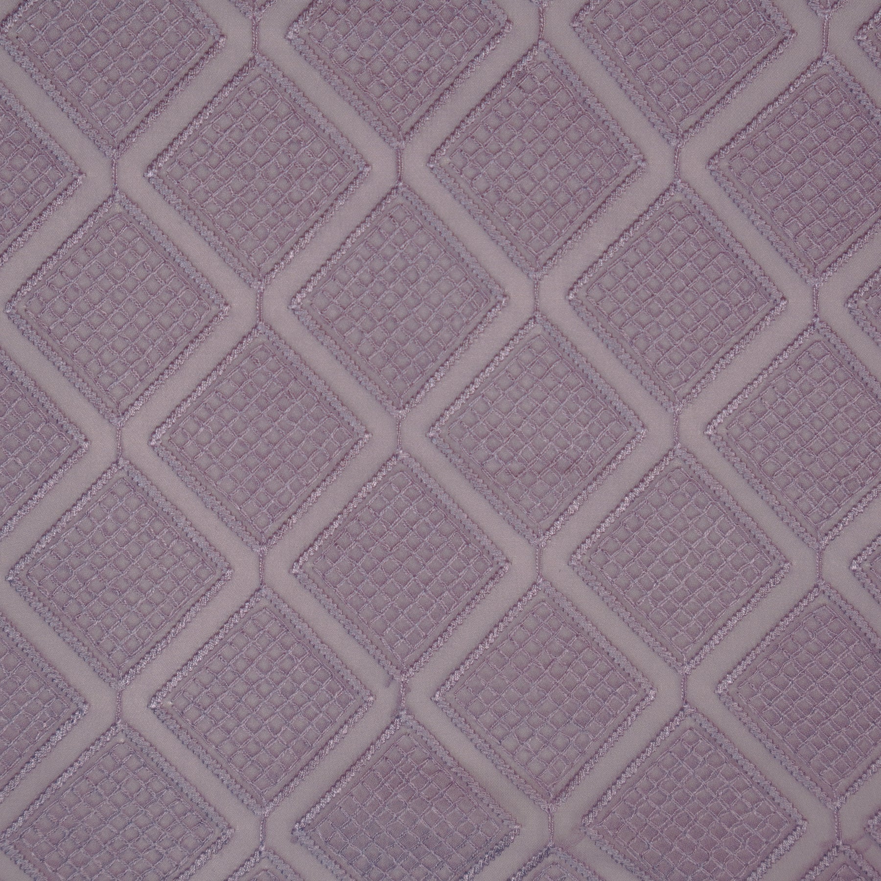 Shaheen Deep Mauve Viscose Georgette Embroidered Fabric in Geometric Jaal Pattern - Image 3