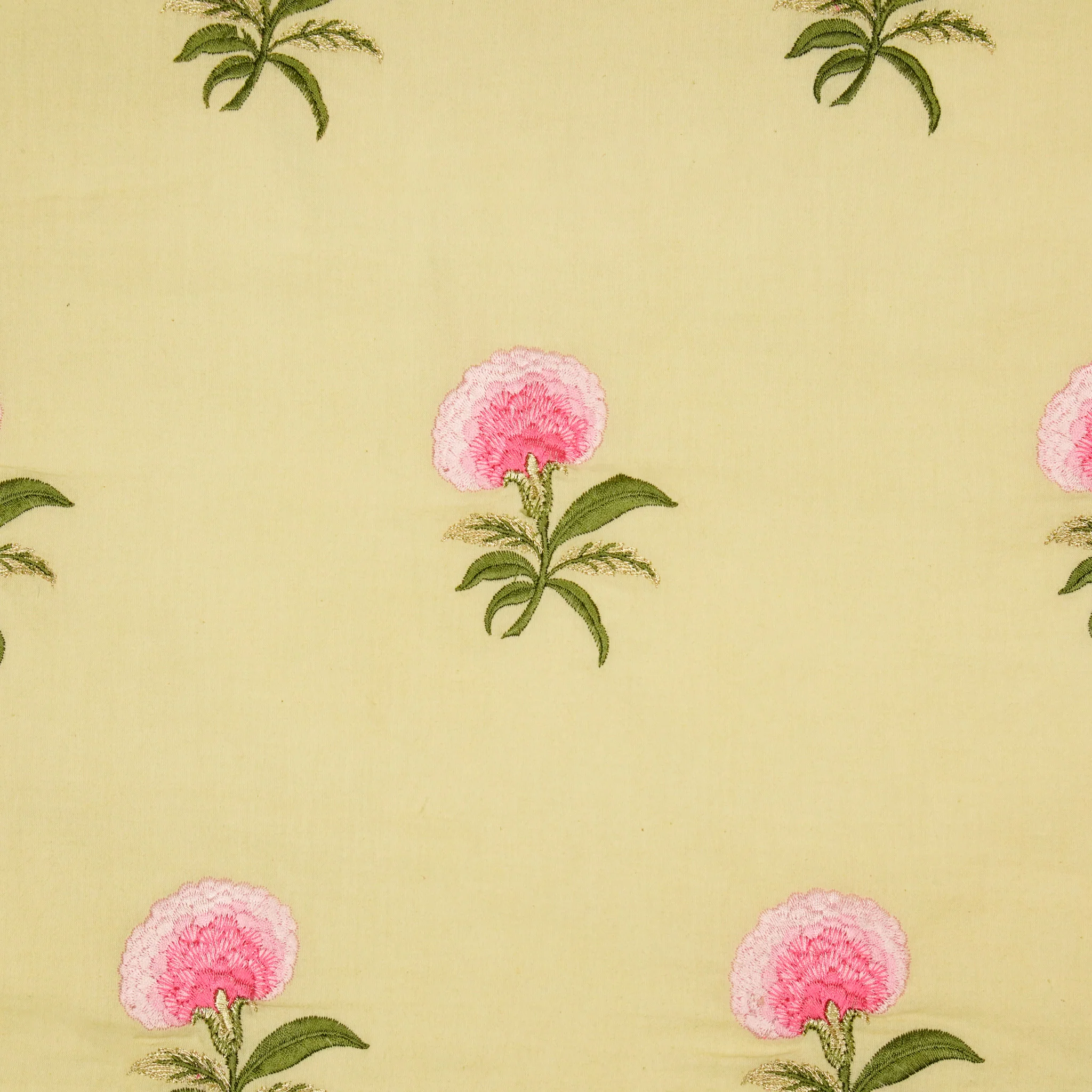 Aarani Cream Chanderi Embroidered Fabric in Buta - Image 3