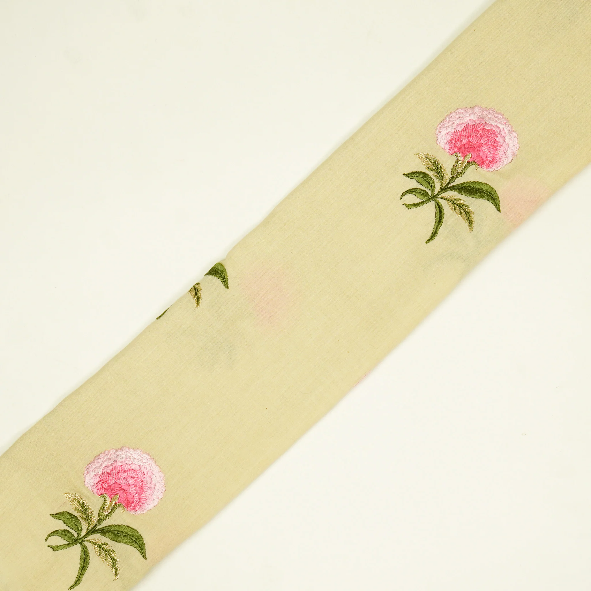 Aarani Cream Chanderi Embroidered Fabric in Buta - Image 4