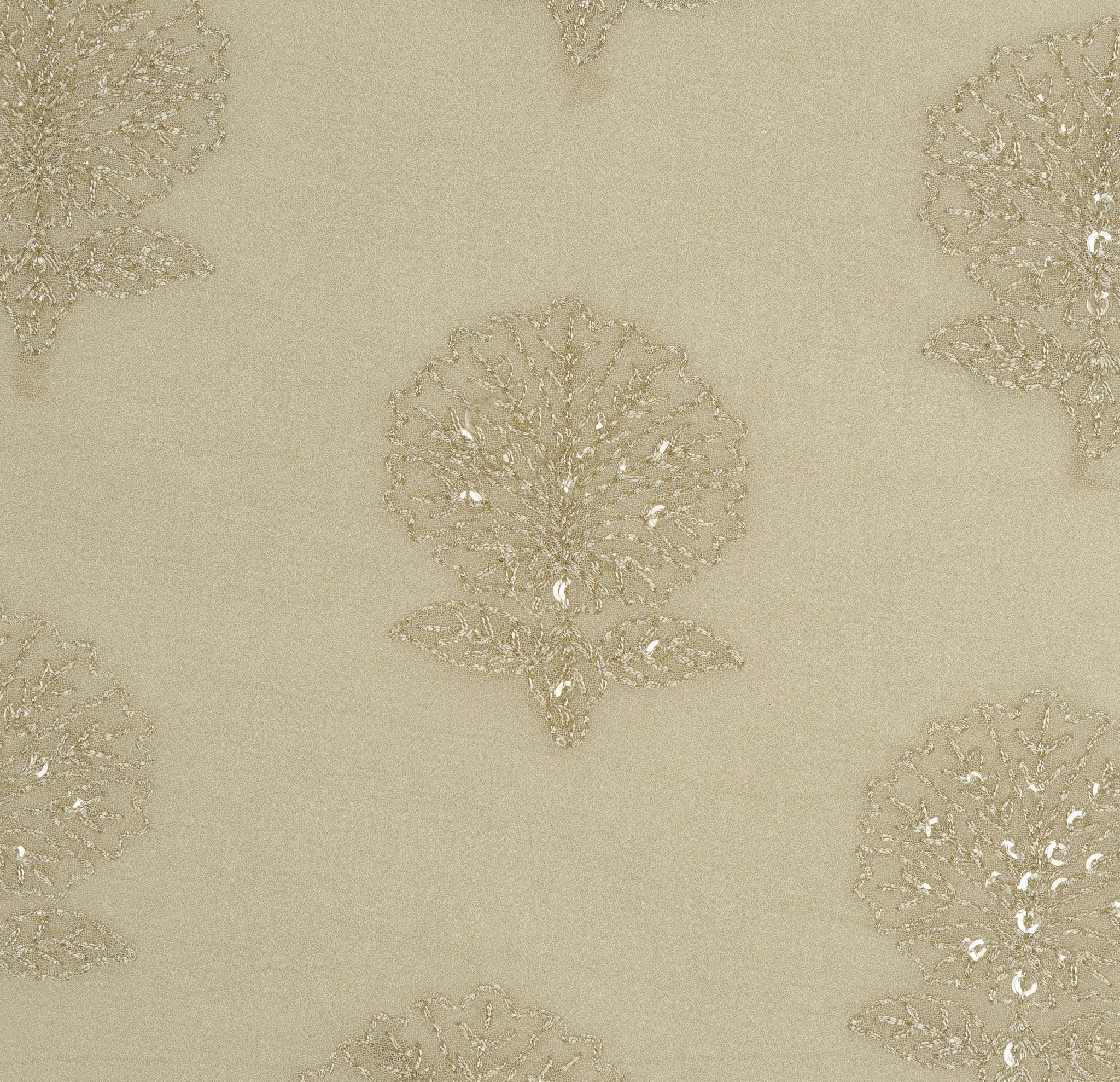 Sidra Grey Viscose Georgette Embroidered Fabric in Buta Pattern - Image 3