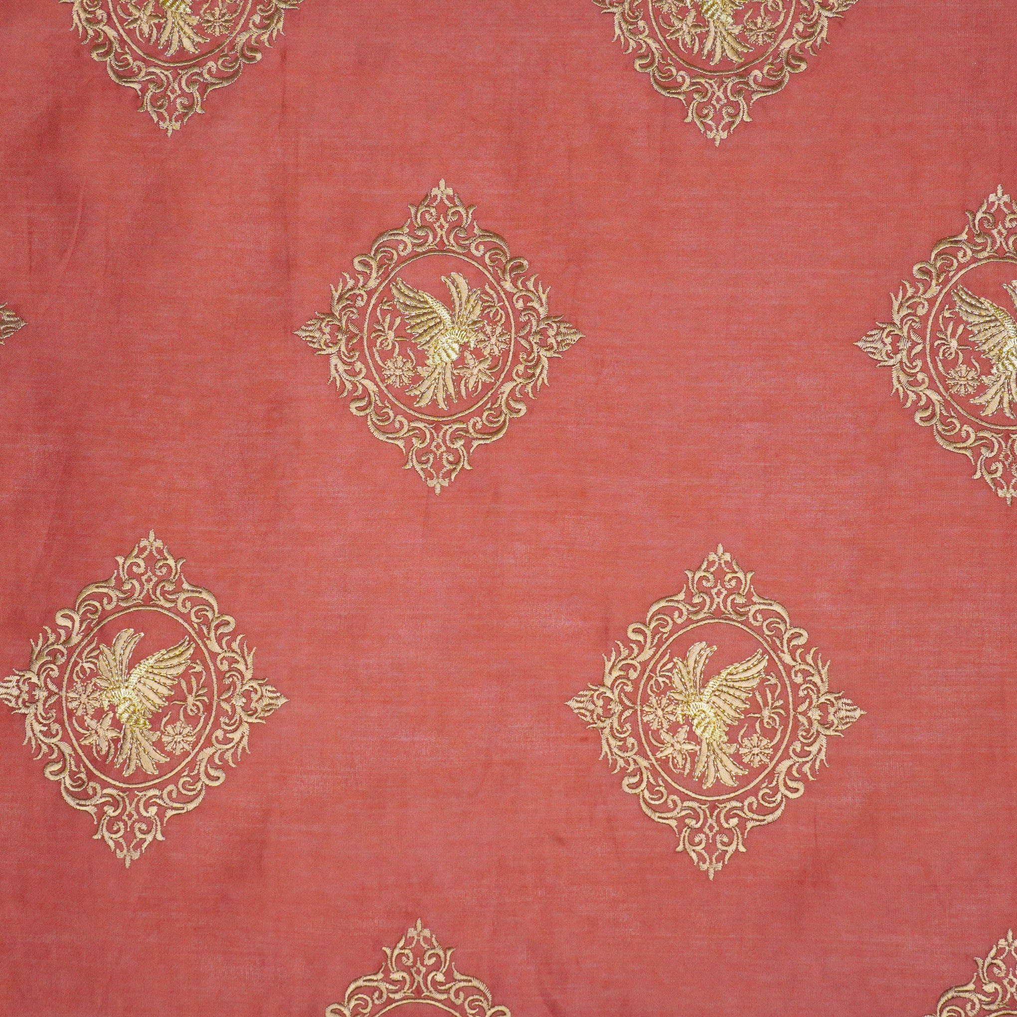 Tilaka Maroon Chanderi Embroidered Fabric in Buta - Image 3