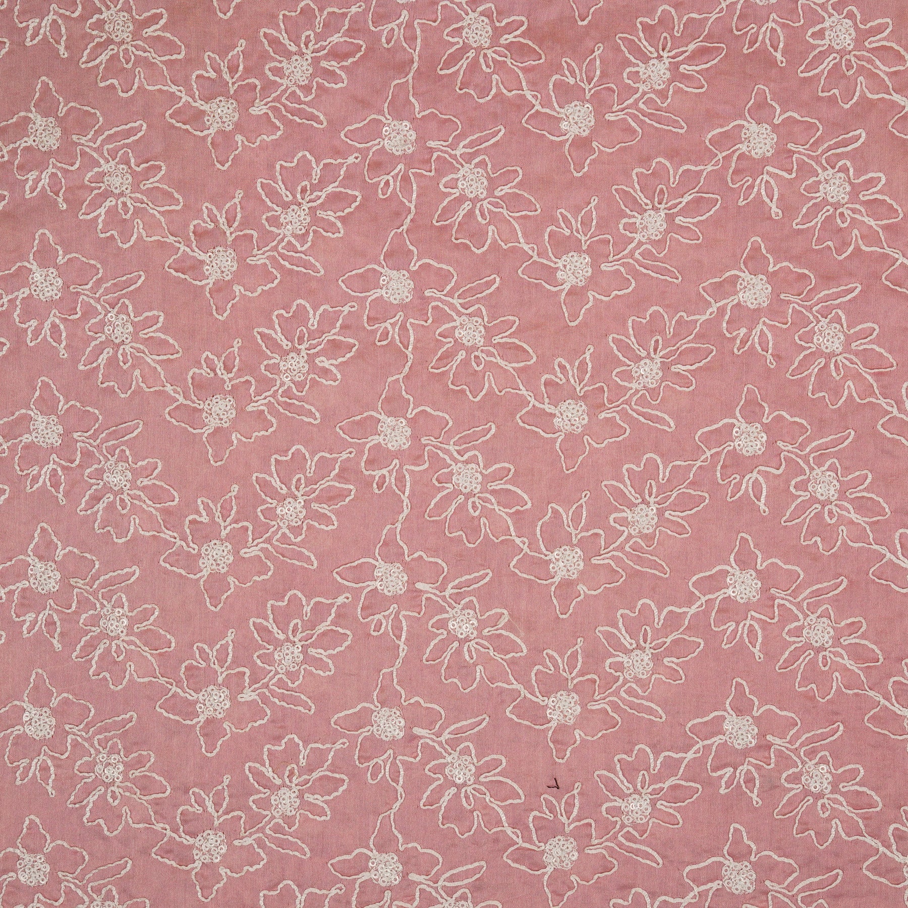 Vaanya Light Pink Chanderi Embroidered Fabric in Jaal Pattern - Image 4