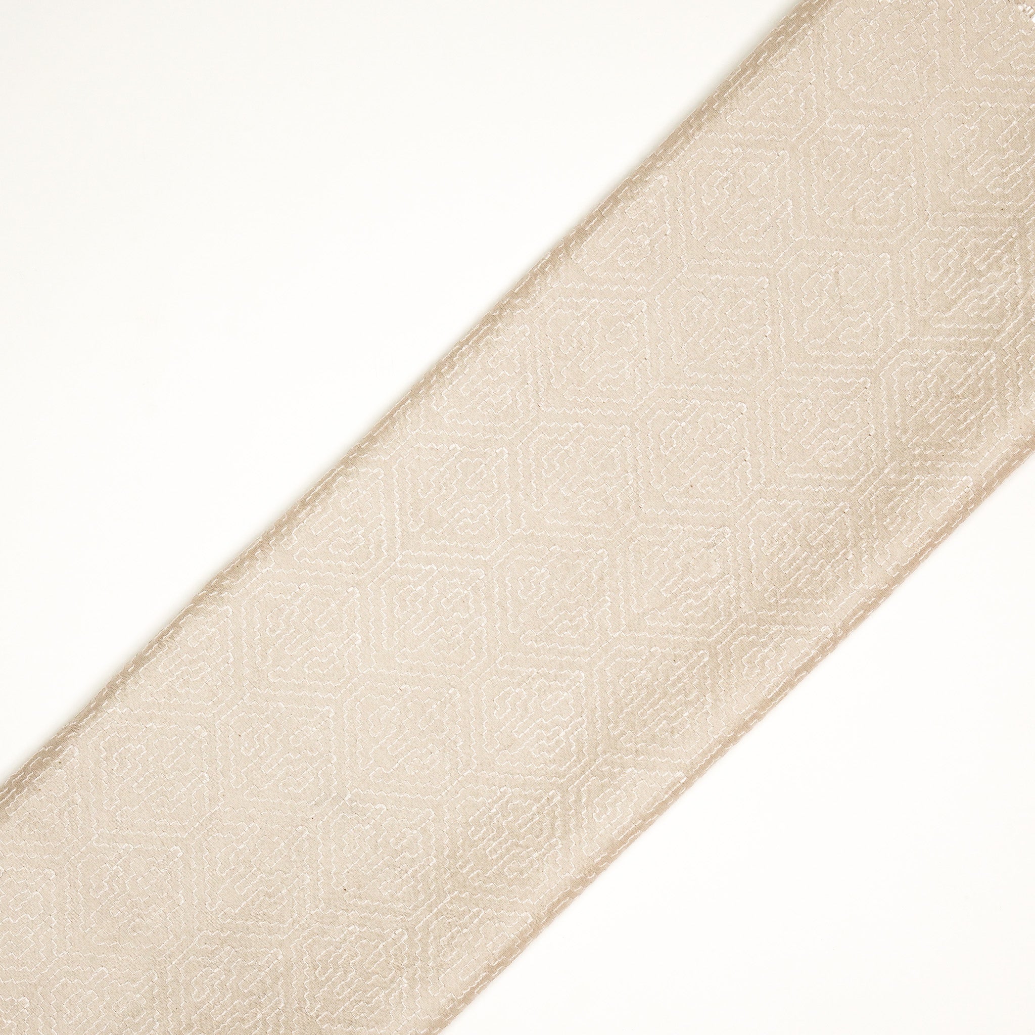 Valiga Ivory Chanderi Embroidered Fabric in Jaal Pattern - Image 4
