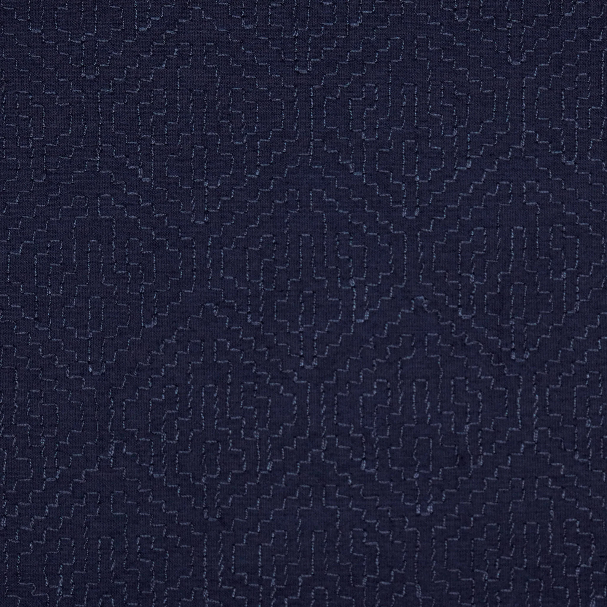 Valiga Navy Blue Chanderi Embroidered Fabric in Jaal Pattern - Image 3