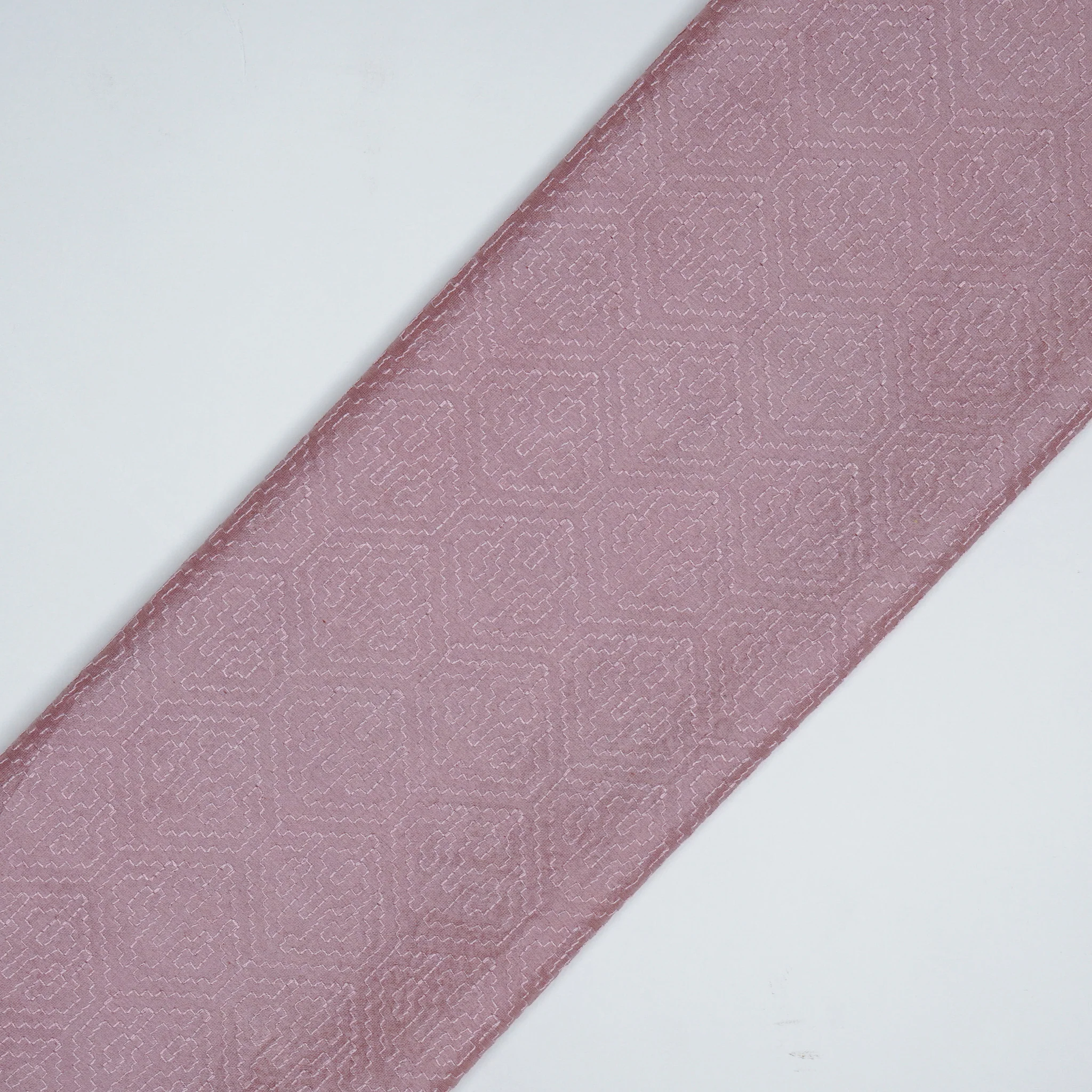 Valiga Onion Chanderi Embroidered Fabric in Jaal Pattern - Image 4