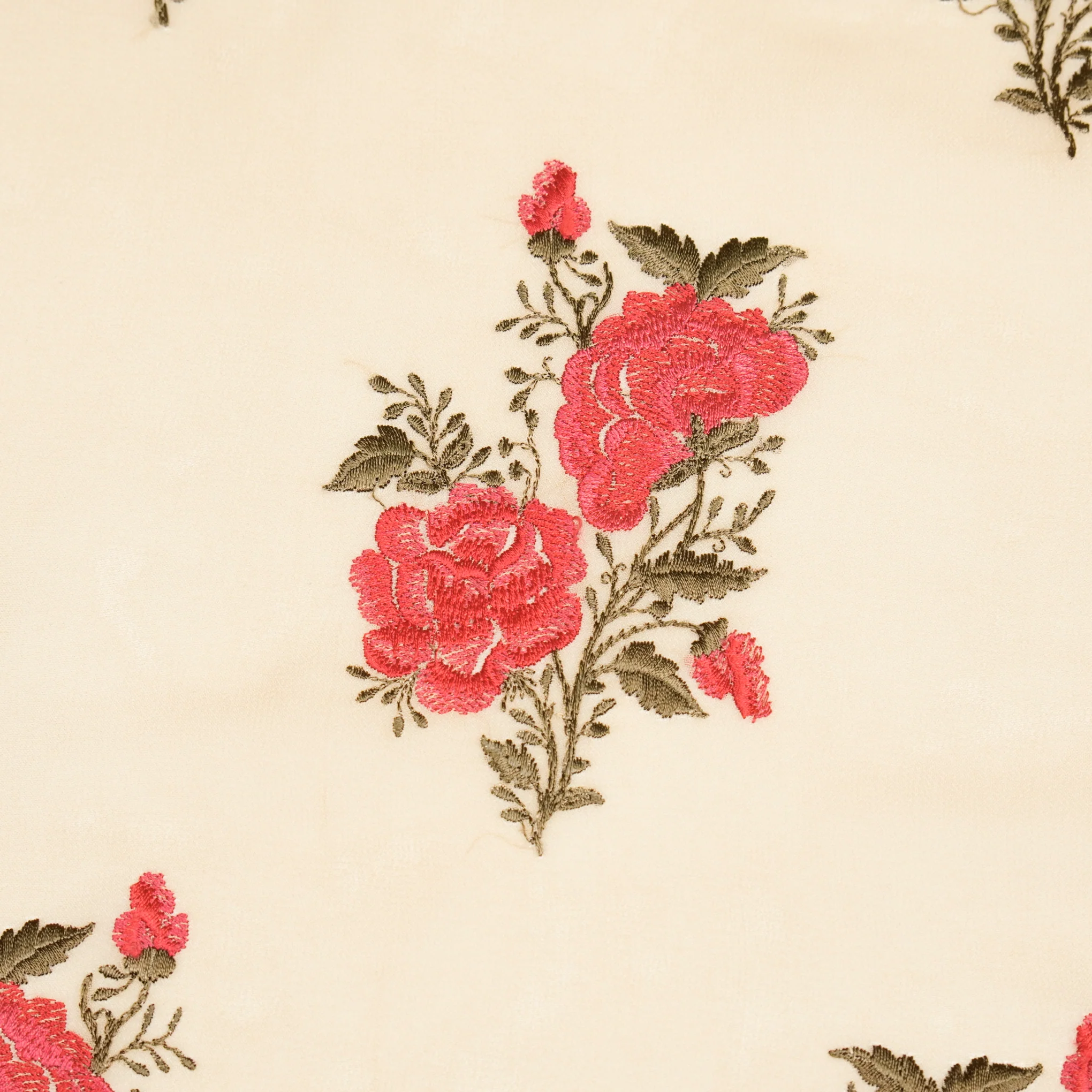 Zara Beige Viscose Georgette Embroidered Fabric in Buta Pattern - Image 3