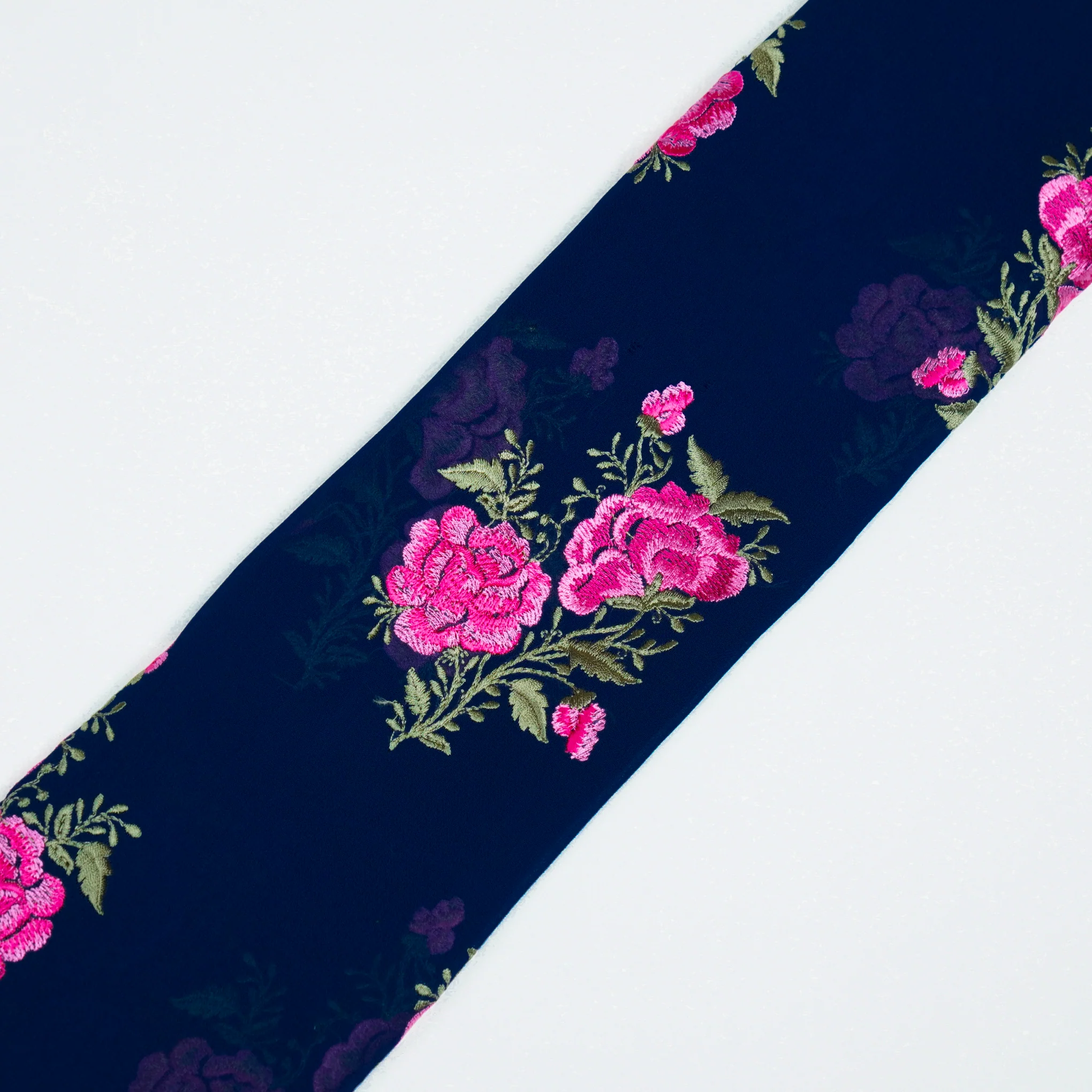 Zara Persian Blue Viscose Georgette Embroidered Fabric in Buta Pattern - Image 4